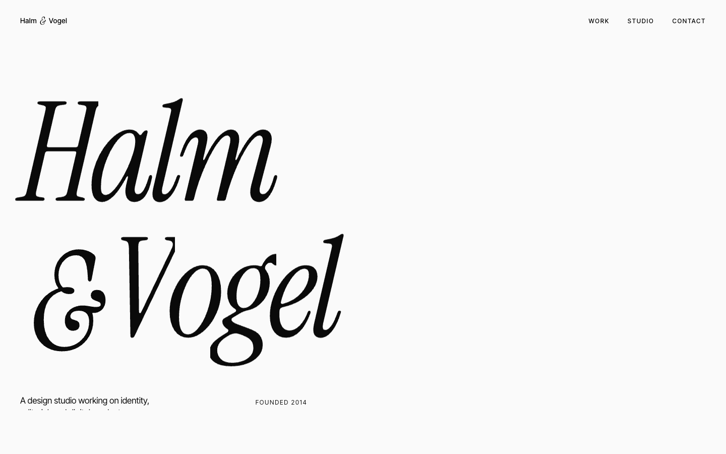 Halm & Vogel — design study hero
