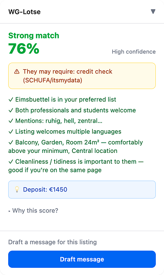 Scoring overview with pulled facts